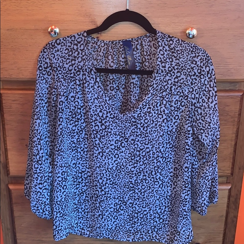 Cheetah printed sheer blouse.